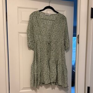 Petal & Pup Green Floral Tie-Front Dress